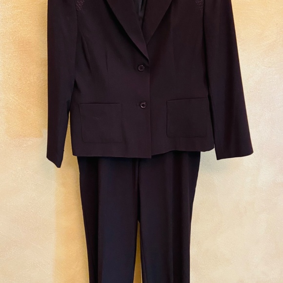 Women’s Norton McNaughton stretch size 12 Brown Embroidered , 2pc Pantsuit - Picture 2 of 13
